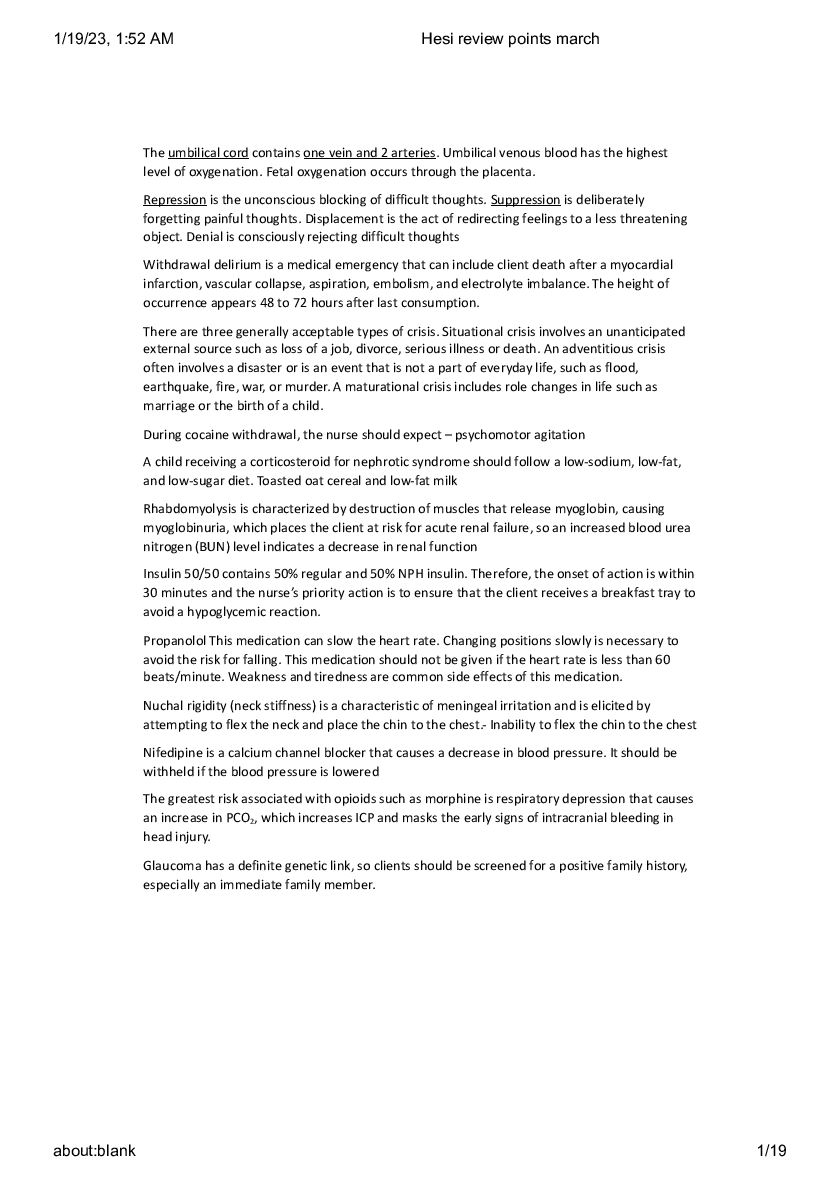 Preview image for Hesi review points march